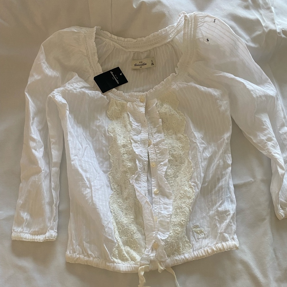 Abercrombie white lace shirt